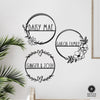 Flower Shop Collection - Personalized Family Custom Name Wall Sign for Wreath