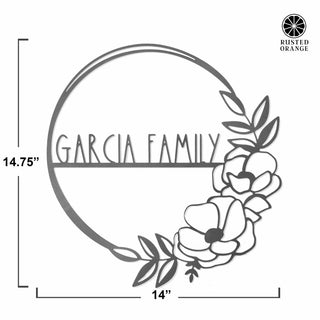 Flower Shop Collection - Personalized Family Custom Name Wall Sign for Wreath