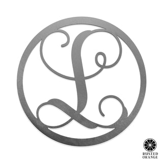 14" Single Letter Circle Monogram - Front Door Monogram Wreath Decor