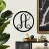 14" Single Letter Circle Monogram - Front Door Monogram Wreath Decor