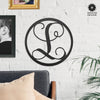 14" Single Letter Circle Monogram - Front Door Monogram Wreath Decor