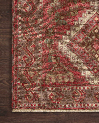 Loloi Turkish Hand Knots One-of-a-Kinds Red Area Rug Corner Image