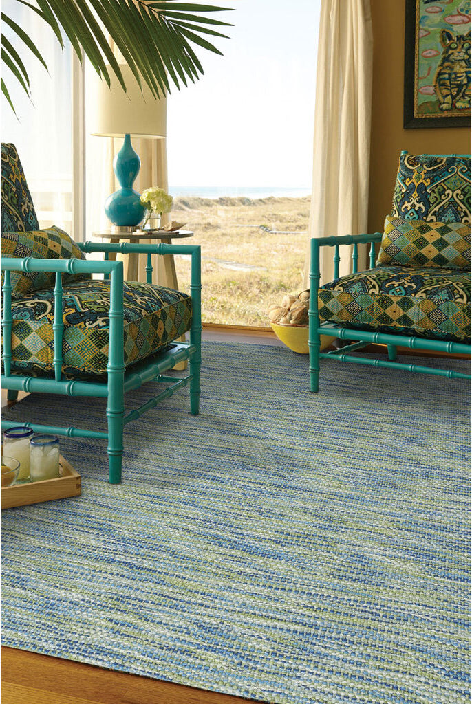 Capel Coastal 0411 Blue Area Rug Rectangle Roomshot Image 1 Feature