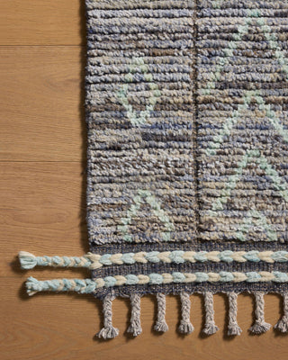 Loloi Pak Morrocan One-of-a-Kinds Slate/Beige Area Rug Corner Image