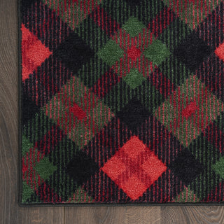 Nourison Accent Decor/Xmas 188JP Red Black Area Rug Detail Image