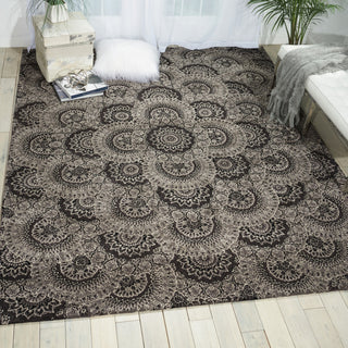 Nourison 2000 2335 Black Grey Area Rug Corner Image