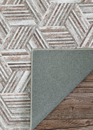 Couristan Prairie Geo Mosaic Grey Blush Area Rug Backing Image