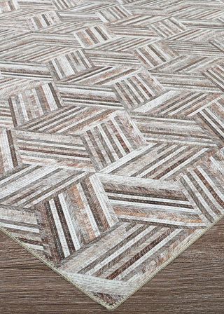 Couristan Prairie Geo Mosaic Grey Blush Area Rug Close Up Image