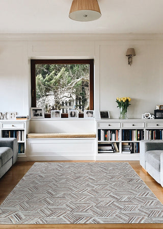 Couristan Prairie Geo Mosaic Grey Blush Area Rug Lifestyle Image Feature