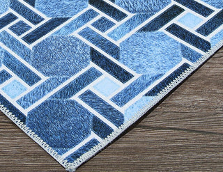 Couristan Prairie Solstice Marine Blue Area Rug Close Up Image
