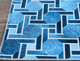 Couristan Prairie Solstice Marine Blue Area Rug Corner Image