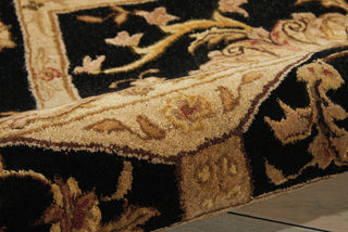 Nourison 3000 3107 Black Area Rug Corner Image