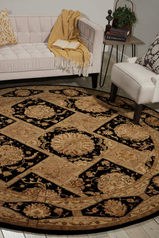 Nourison 3000 3107 Black Area Rug Corner Image