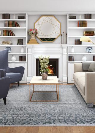 Couristan Siena Serpentine Steel/Ivory Area Rug Lifestyle Image Feature