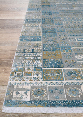 Couristan Siena Tessera Blue/Gold/Steel Area Rug Corner Image