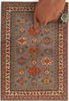 Capel Kindred-Medallion 3458 Mineral Area Rug Rectangle Roomshot Image 1 Feature