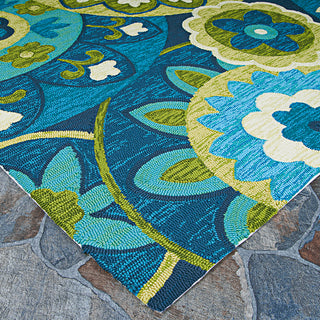 Couristan Covington Rip Tide Ocean/Green Area Rug Close Up Image