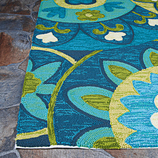 Couristan Covington Rip Tide Ocean/Green Area Rug Corner Image