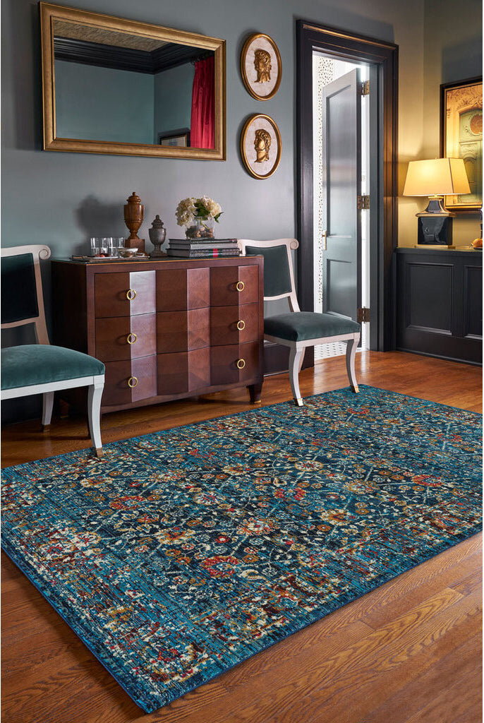 Capel Benz-Kayseri 3822 Dk Blue Area Rug Rectangle Roomshot Image 1 Feature