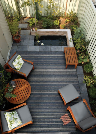 Couristan Dolce Cabana Stripe Alloy Area Rug Lifestyle Image Feature