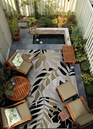 Couristan Dolce Aralia Naturals Cool Onyx Area Rug Lifestyle Image Feature