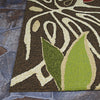 Couristan Covington Areca Palms Azure/Forest Green Area Rug Corner Image