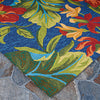 Couristan Covington Tropical Orchid Azure/Forest Green/Red Area Rug Close Up Image