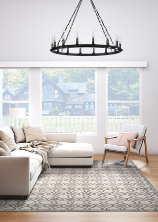 Couristan Silverthorne Mosaic Sandlewood Area Rug Lifestyle Image Feature