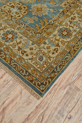Feizy Namche 6159F Medium Blue/Ivory Area Rug Corner Image