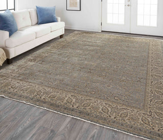 Havila Fine Rugs Oncas H1132 Smoke/Ivory Area Rug Lifestyle Image Feature