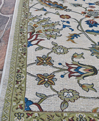 Couristan Dolce Flora Vines Beige/Multi Area Rug Corner Image