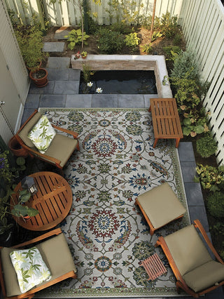 Couristan Dolce Flora Vines Beige/Multi Area Rug Lifestyle Image Feature