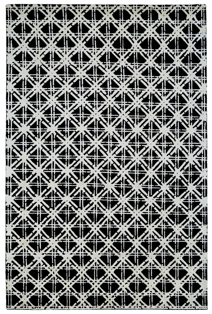 Feizy Bamboo Lattice 7054F Black/White Area Rug main image