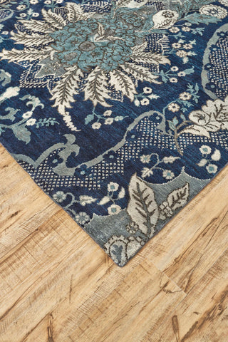 Feizy Vivendi 6402F Navy/Blue Area Rug Corner Image