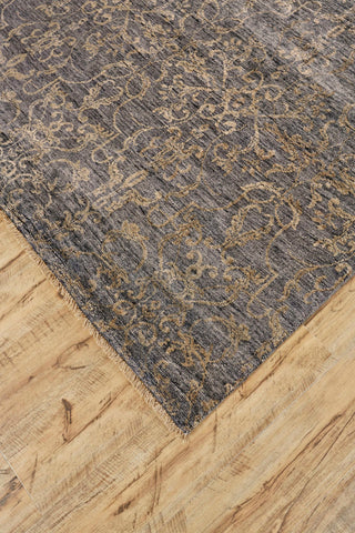 Feizy Tesoro I 7199F Slate Area Rug Corner Image