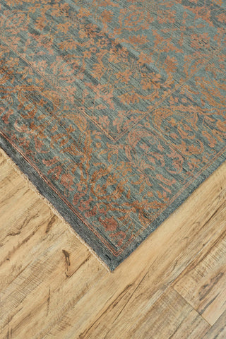 Feizy Tesoro I 7201F Gray/Copper Area Rug Corner Image