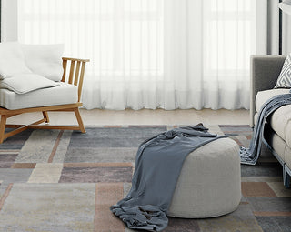 Couristan Easton Gambit Blocks Stone/Multi Area Rug Lifestyle Image Feature