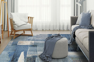 Couristan Easton Shadows Blue Ash Area Rug Lifestyle Image Feature