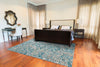 Feizy Keats 3475F Aqua Area Rug Lifestyle Image Feature