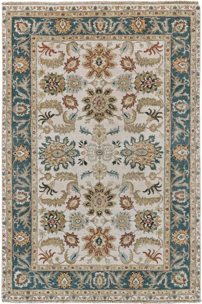 Havila Fine Rugs Bostonian H1344 Ivory/Medium Blue Area Rug