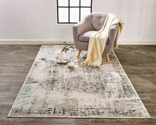 Feizy Prasad 39AEF Gray/Blue/Ivory Area Rug