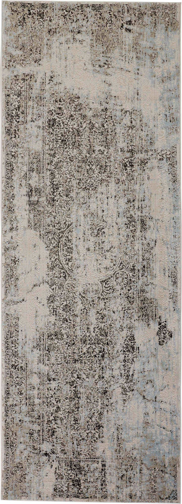 Feizy Prasad 39AEF Gray/Blue/Ivory Area Rug Lifestyle Image Feature