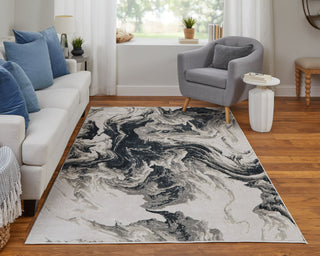 Feizy Micah 39LPF Ivory/Black/Taupe Area Rug Lifestyle Image Feature