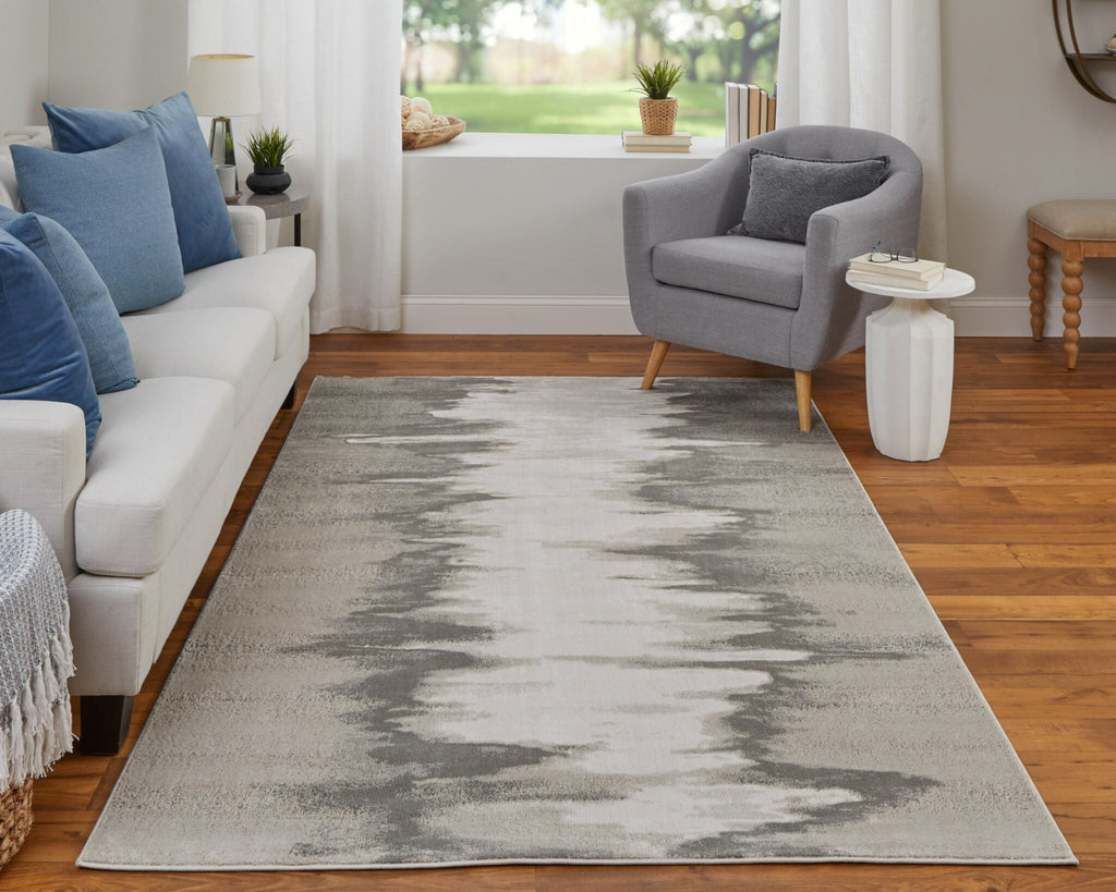Feizy Micah 39LQF Gray/Taupe/Ivory Area Rug Lifestyle Image Feature