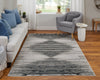 Feizy Micah 39LRF Black/Silver/Taupe Area Rug Lifestyle Image Feature