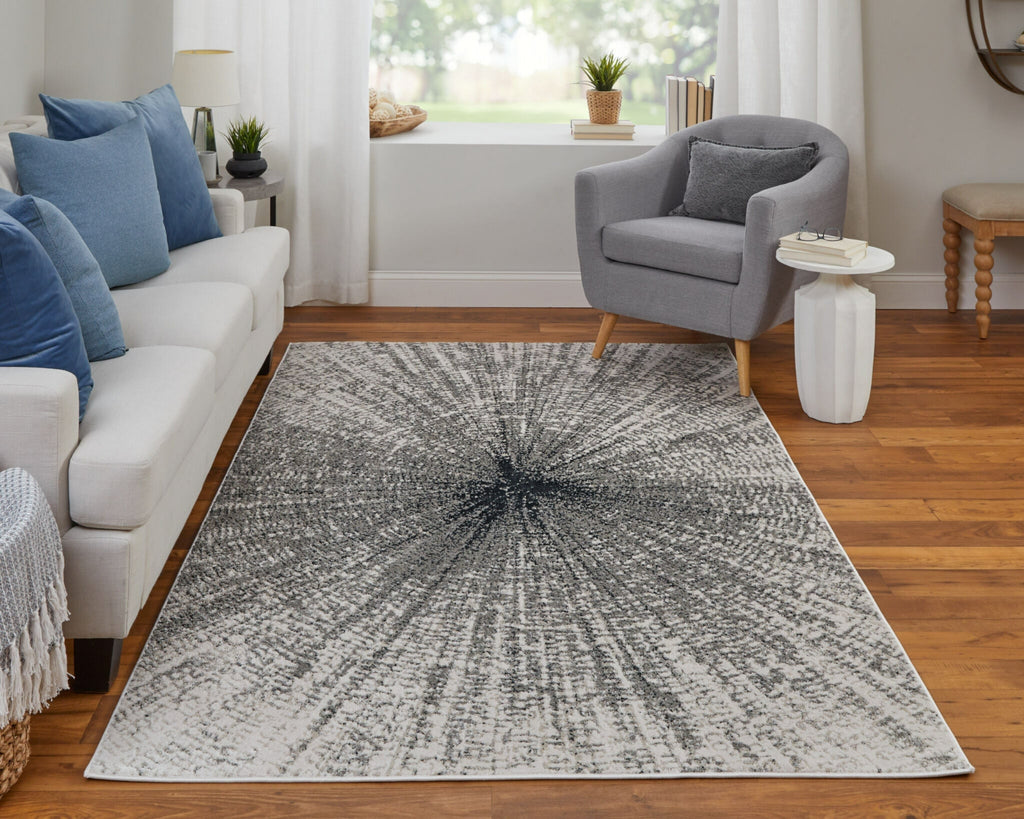 Feizy Micah 39LTF Ivory/Gray/Blue Area Rug Lifestyle Image Feature
