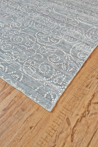 Feizy Olivier 7208F Sky Blue Area Rug Corner Image