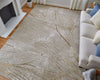 Feizy Waldor 39NBF Taupe/Brown/Silver Area Rug Lifestyle Image Feature