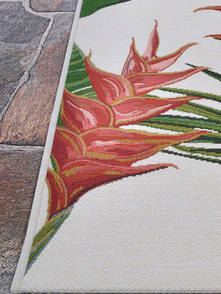 Couristan Dolce Toucans Ivory Area Rug Corner Image