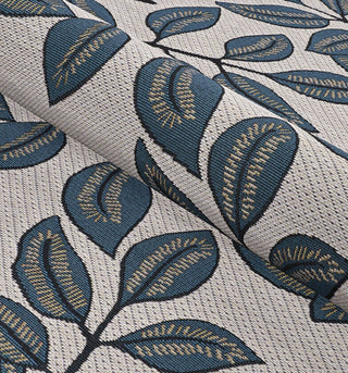 Couristan Dolce Summer Ivy Ivory Slate Blue Area Rug Detail Image